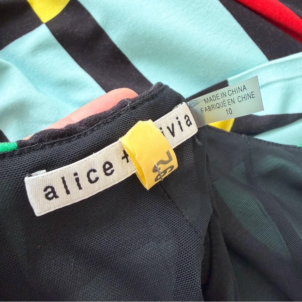 ALICE + OLIVIA • Delora Fitted Mock Neck Dress - Picture 12 of 15